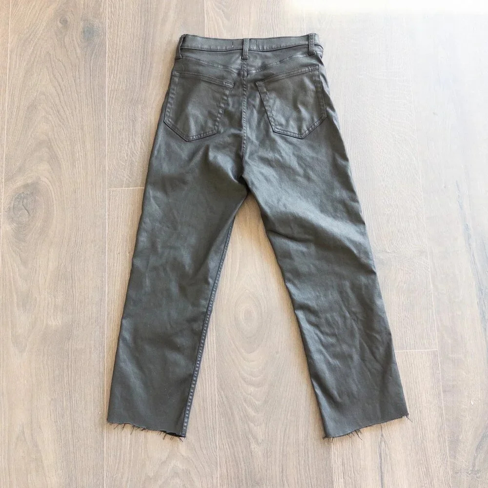Abercrombie & Fitch Black Coated The Ankle Straight Ultra High Rise Jeans 29/8R - Picture 8 of 10